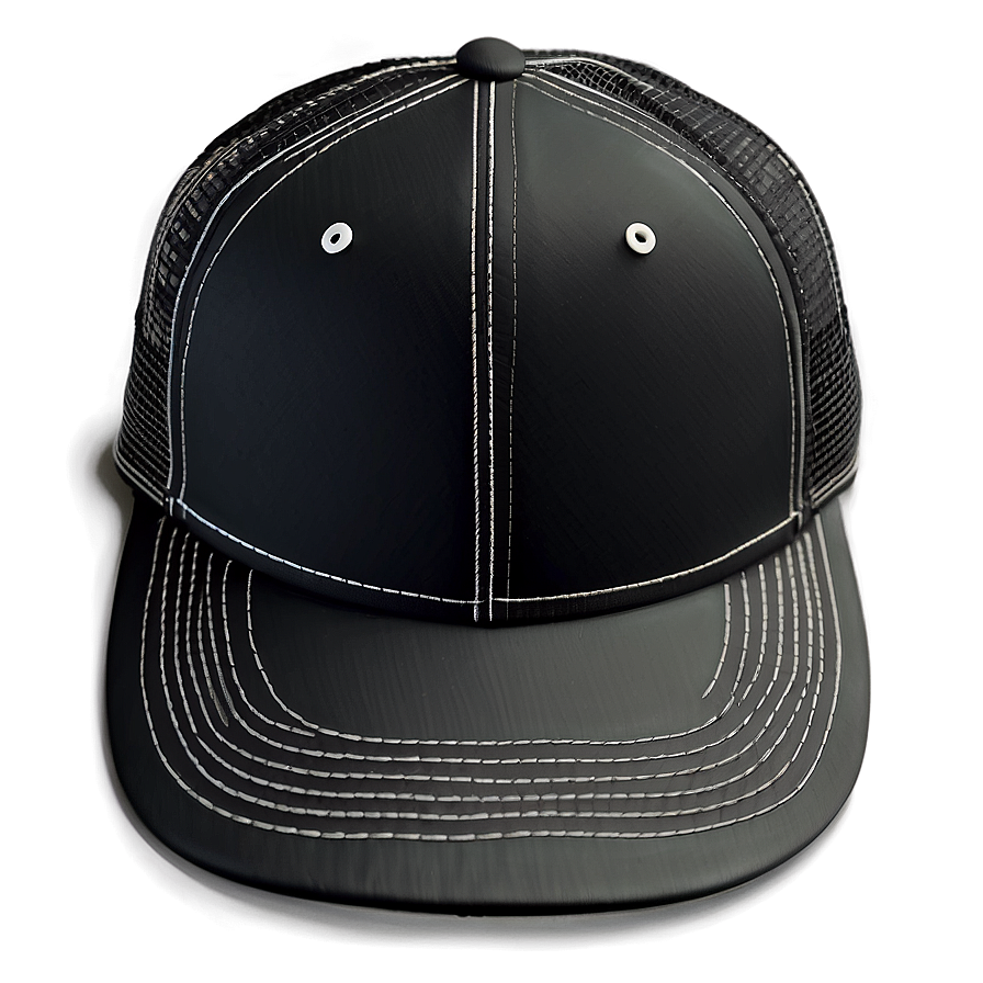 Plain Black Trucker Cap Png 67