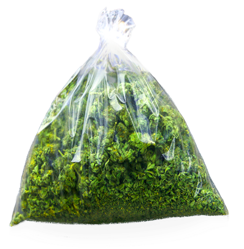 Plastic Bag Fullof Green Herbs