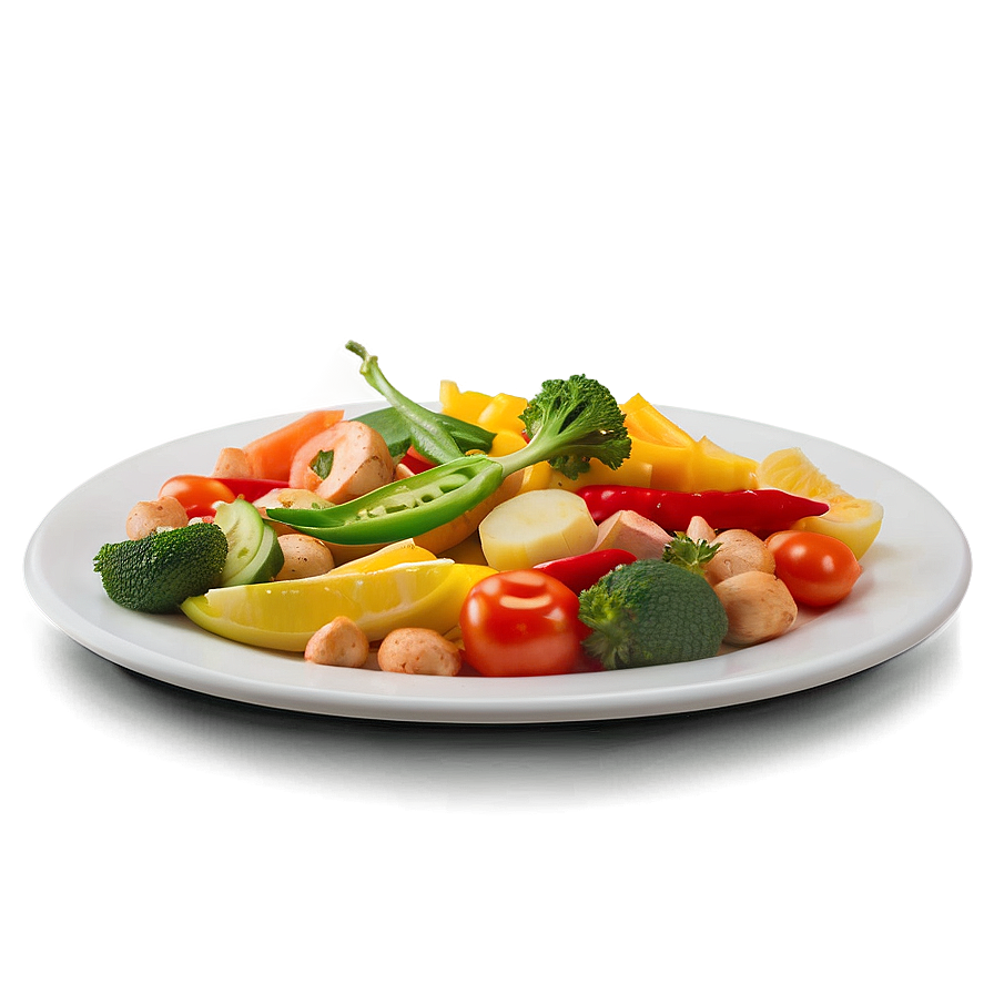 Plate Of Food With Vegetables Png Ukd