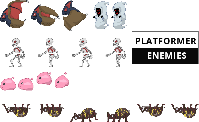 Platformer Game Enemies Sprite Sheet