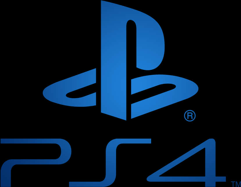 Play Station4 Logo Blueon Black