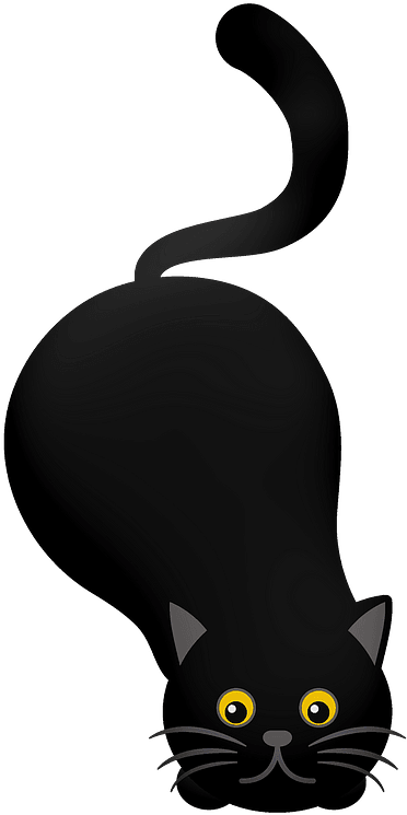 Playful Black Cat Cartoon