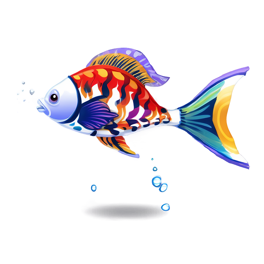 Playful Cute Fish Art Png Scb