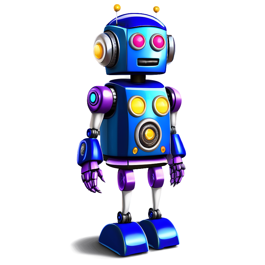 Playful Cute Robot Scene Png Qbs29