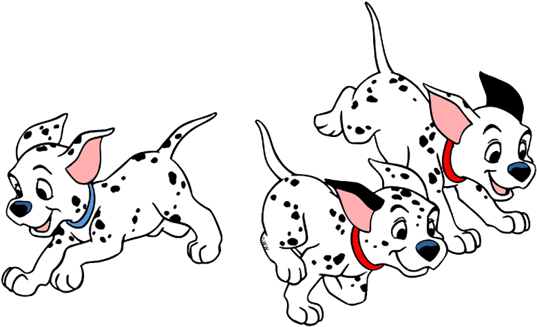 Playful Dalmatian Puppies Cartoon