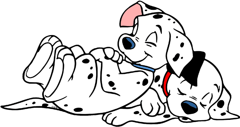 Playful Dalmatian Puppies Cartoon