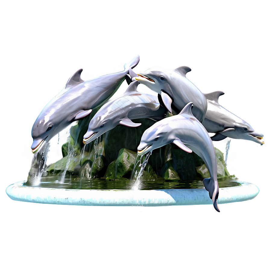 Playful Dolphins Fountain Png Fpq