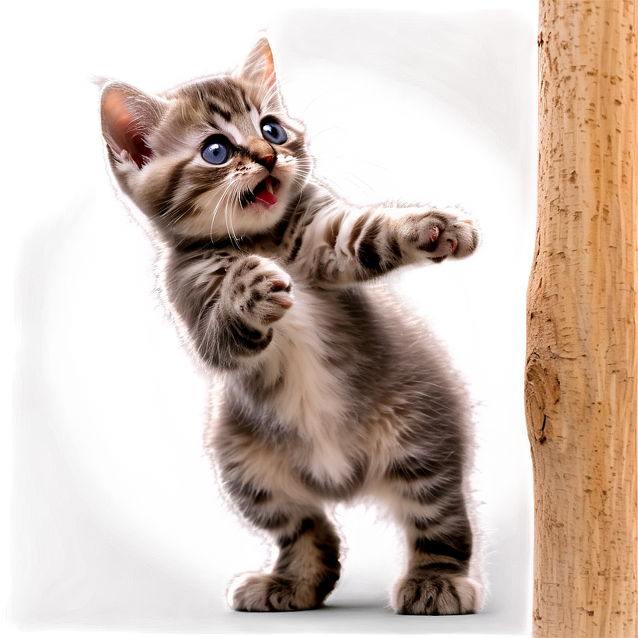 Playful Grey Kitten Png Xfn29