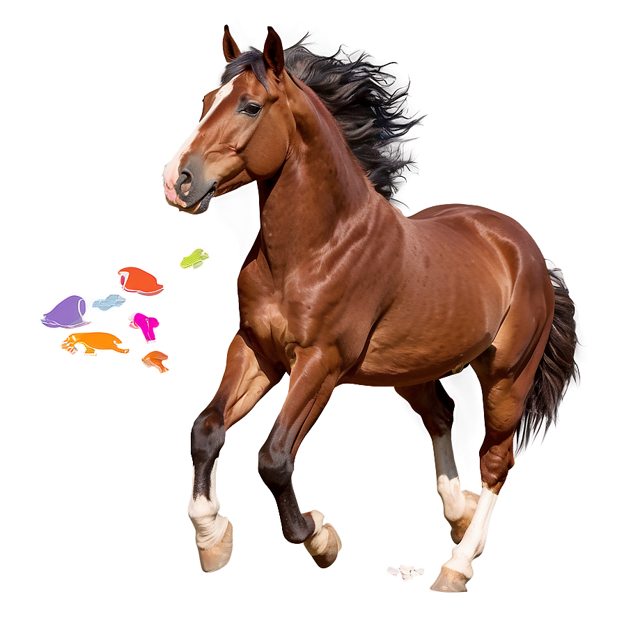 Playful Mustang Horse Scene Png 99