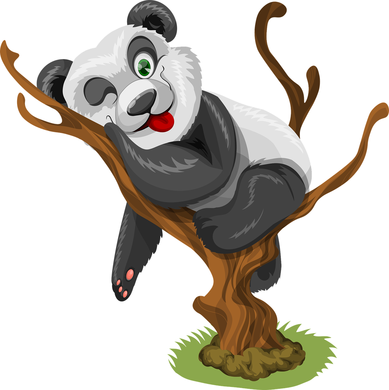 Playful_ Panda_ Cartoon_ Vector