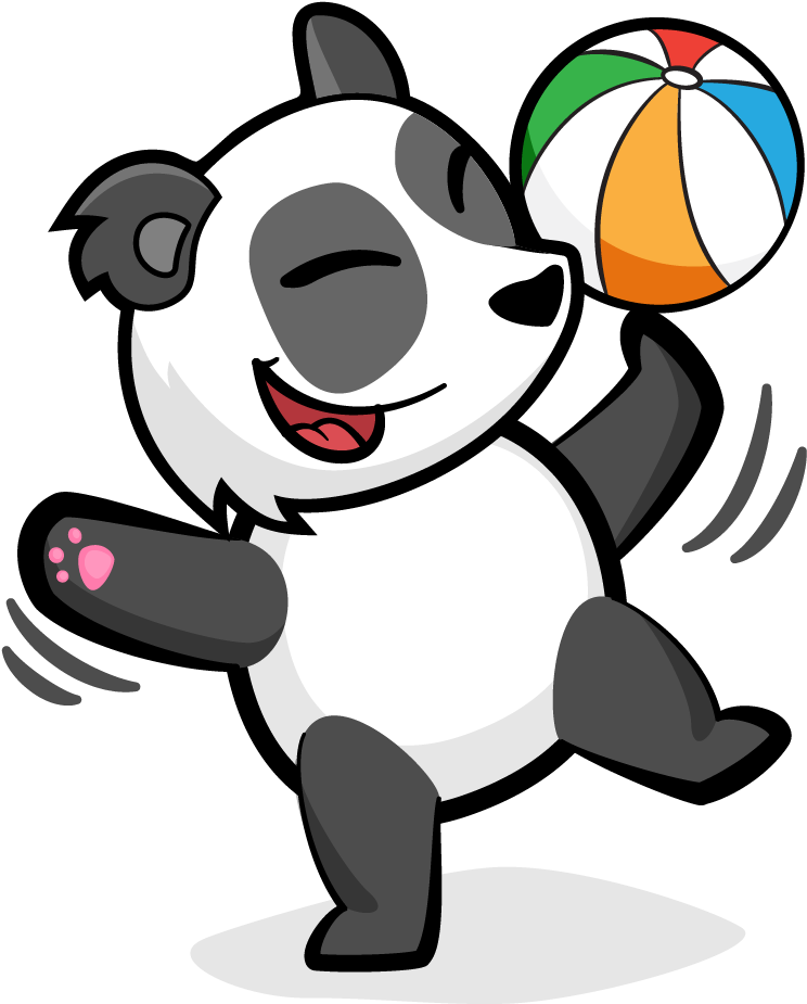 Playful Pandawith Beach Ball