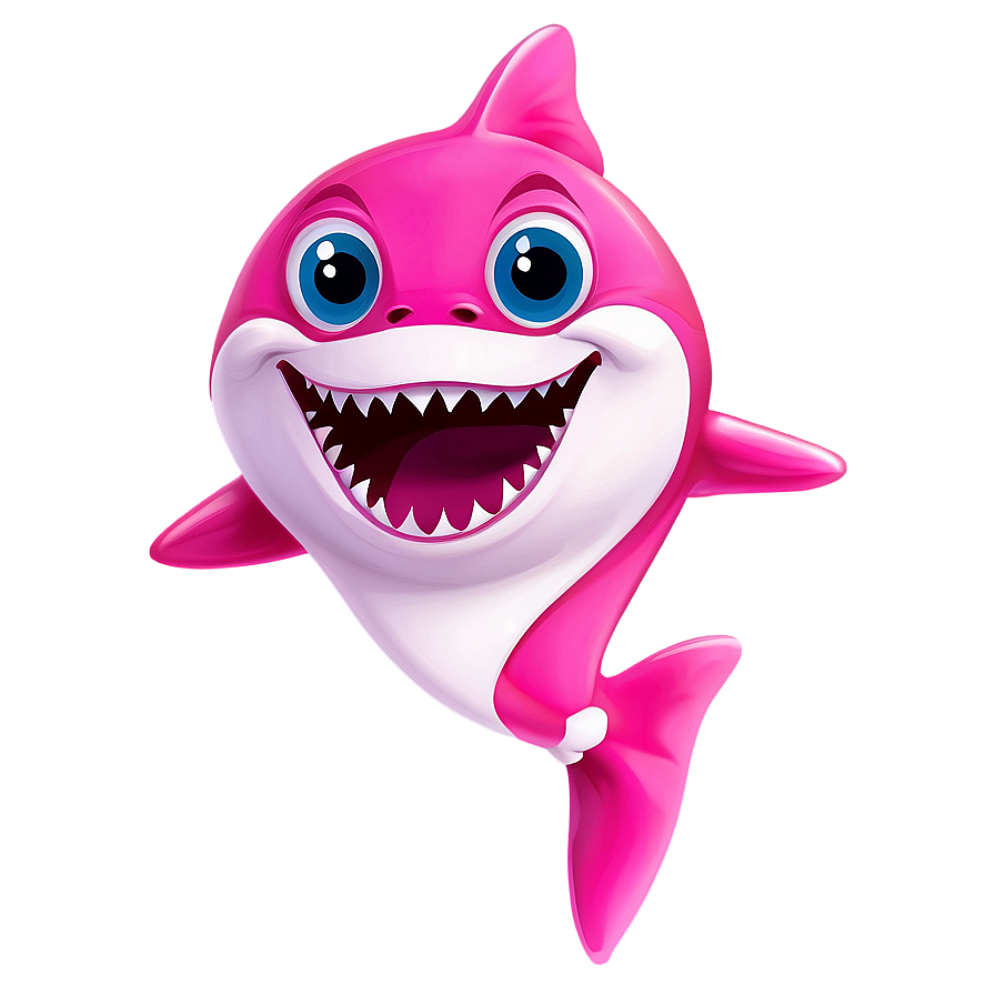 Playful Pink Baby Shark Graphic Png 56