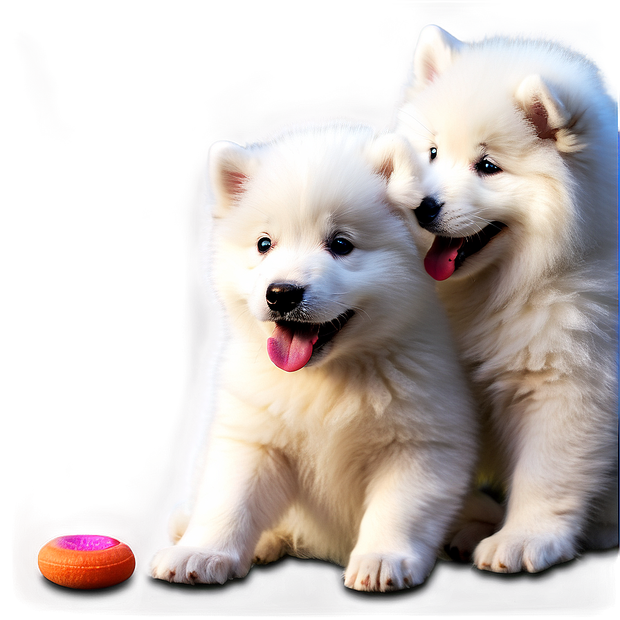 Playful Samoyed Puppies Png Mdv