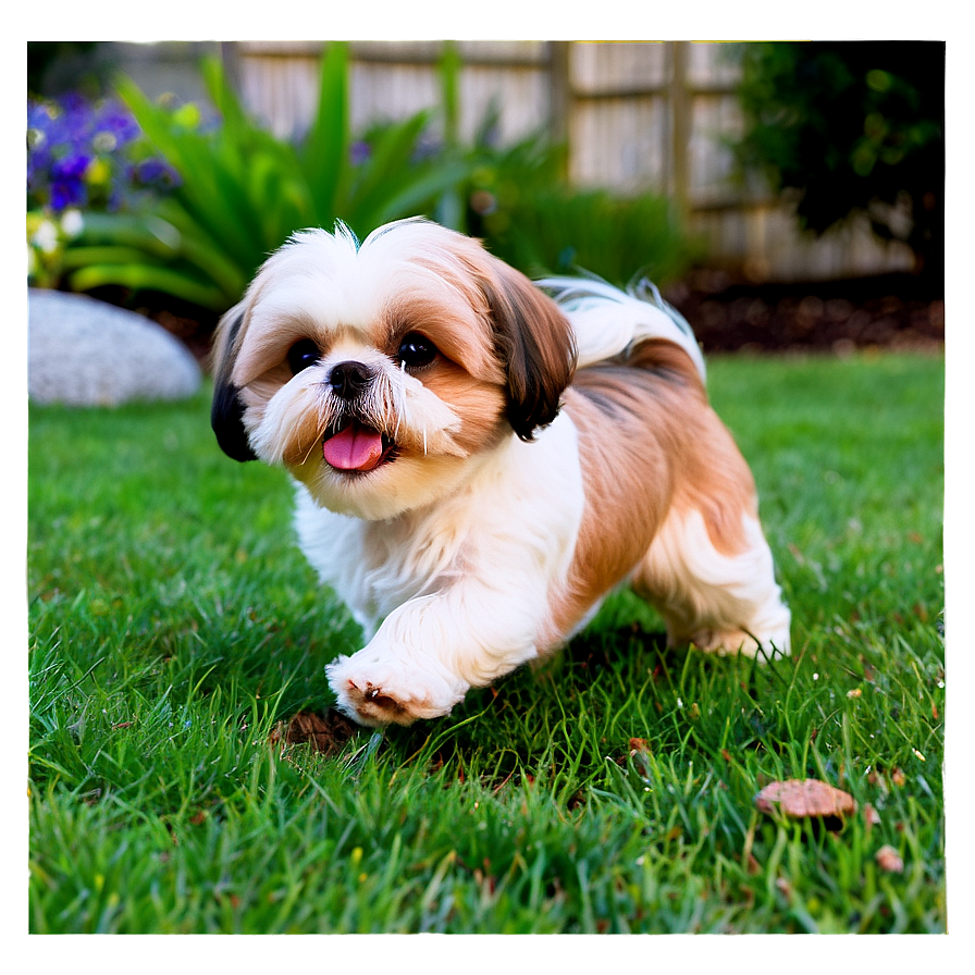 Playful Shih Tzu In Yard Png 45