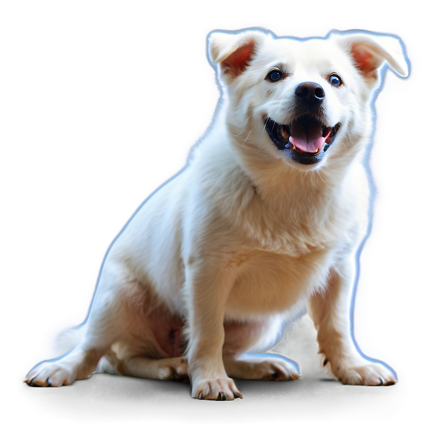 Playful White Dog Png 43