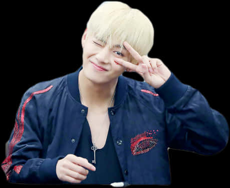 Playful_ Wink_ Pose_ Taehyung