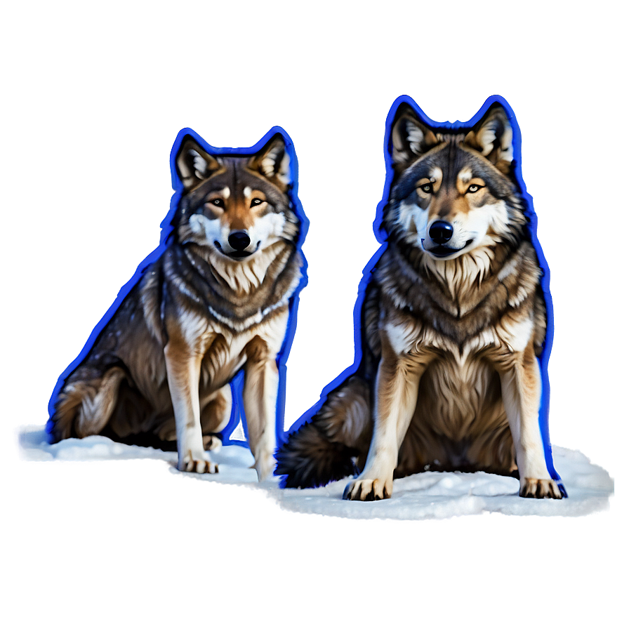 Playful Wolves In Snow Png Fdl