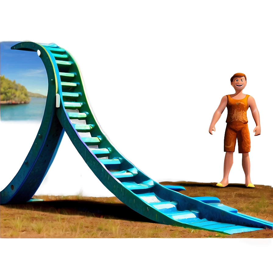 Playground Slide By Water