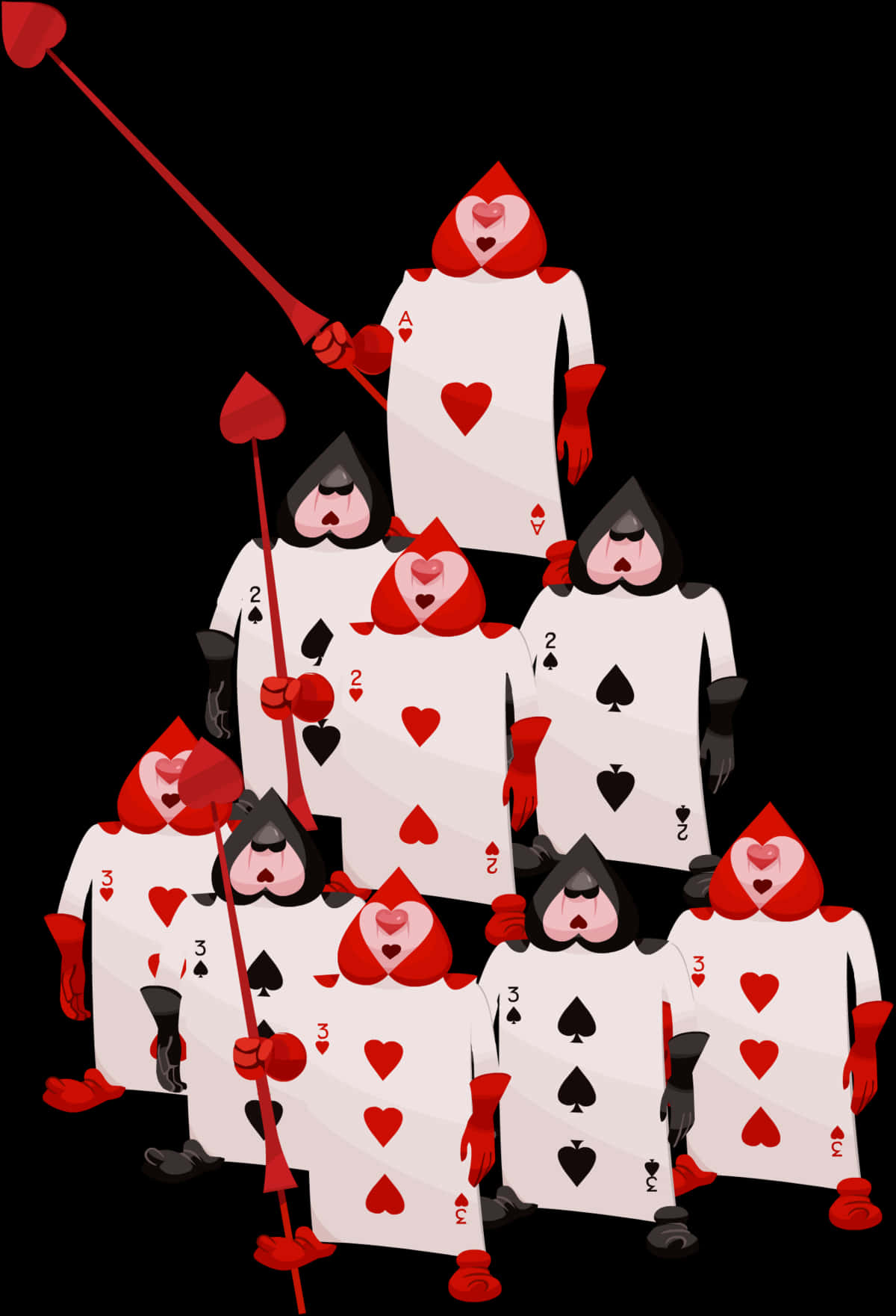 Playing Cards Human Tower