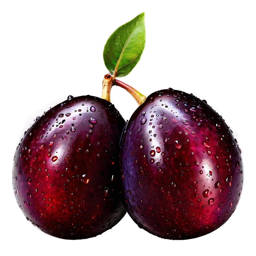 Plum With Water Drops Png Elu