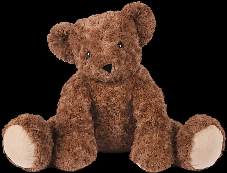 Plush Brown Teddy Bear Black Background