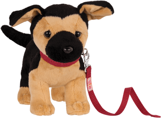 Plush German Shepherd Puppy With Leash