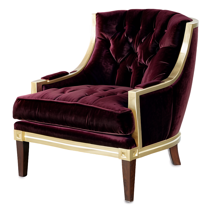 Plush Velvet Armchair Png 51