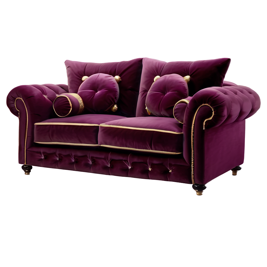 Plush Velvet Sofa Png 40