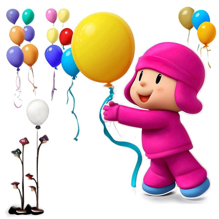 Pocoyo With Balloons Clipart Png Ouu