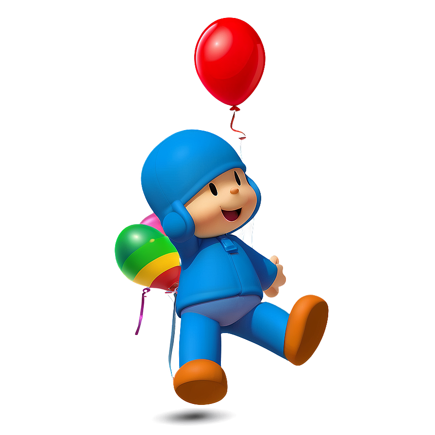 Pocoyo With Balloons Clipart Png Wnv8