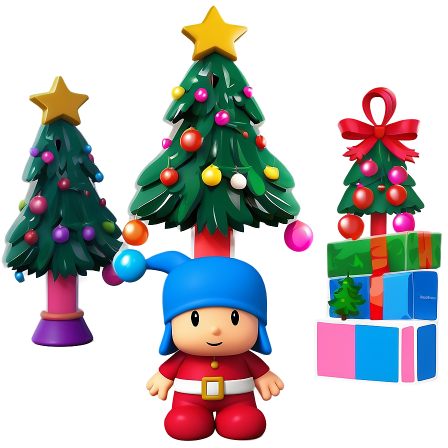 Pocoyo With Christmas Tree Png 38