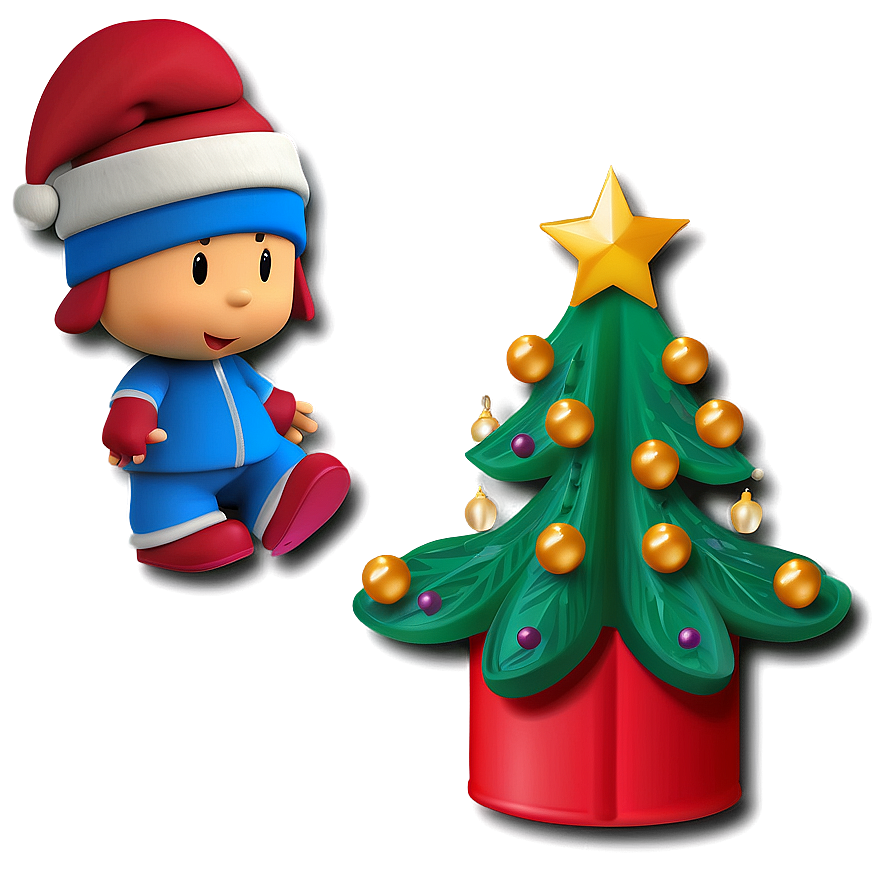 Pocoyo With Christmas Tree Png 50