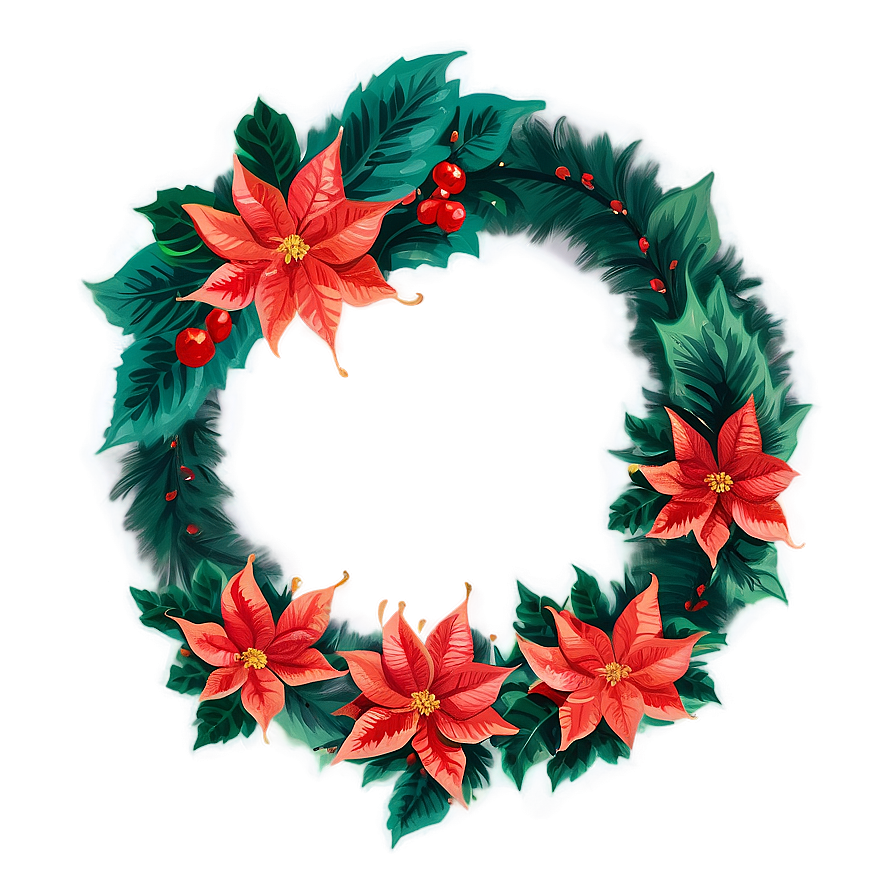 Poinsettia Wreath Png 87