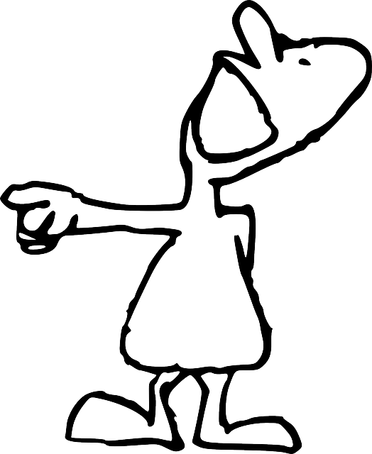 Pointing Cartoon Dog Silhouette