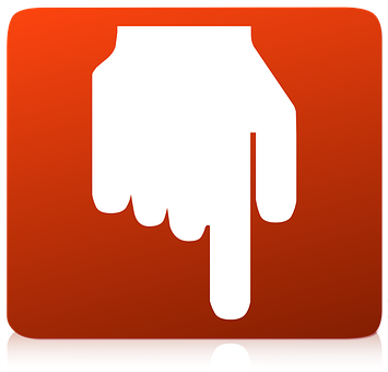 Pointing Hand Icon Red Background