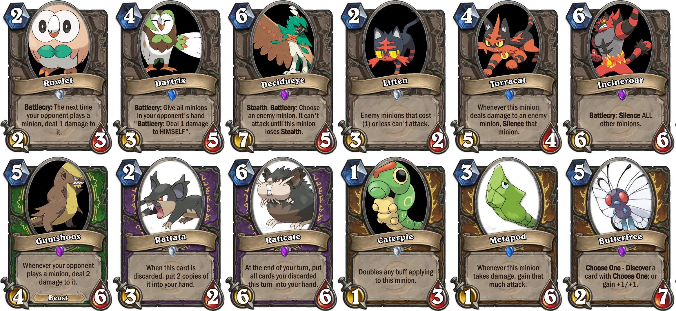 Pokemon Inspired Hearthstone Cards