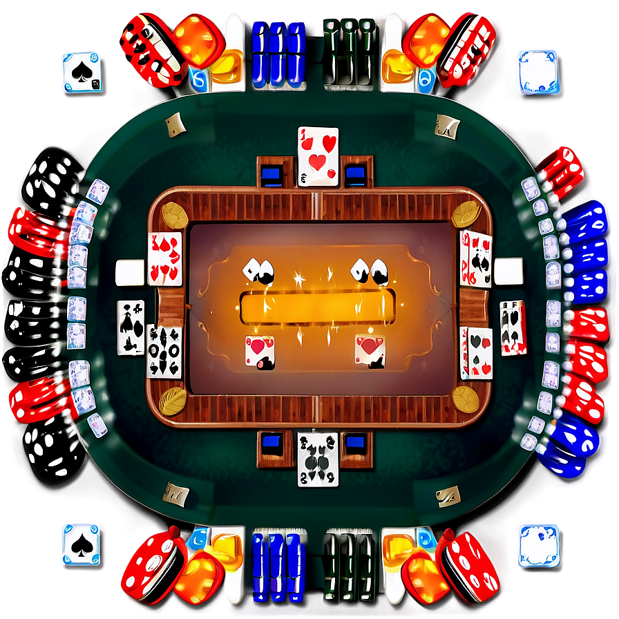 Poker Tableand Chips Setup