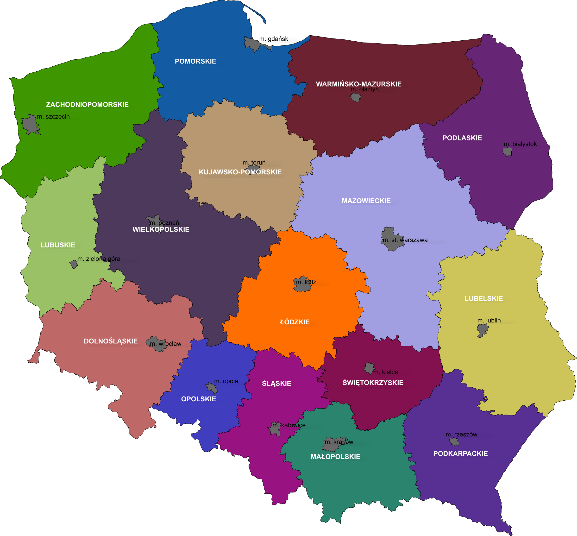 Poland Administrative Divisions Map