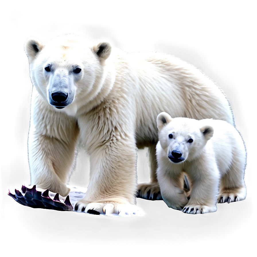 Polar Bear With Cubs Png Bwc