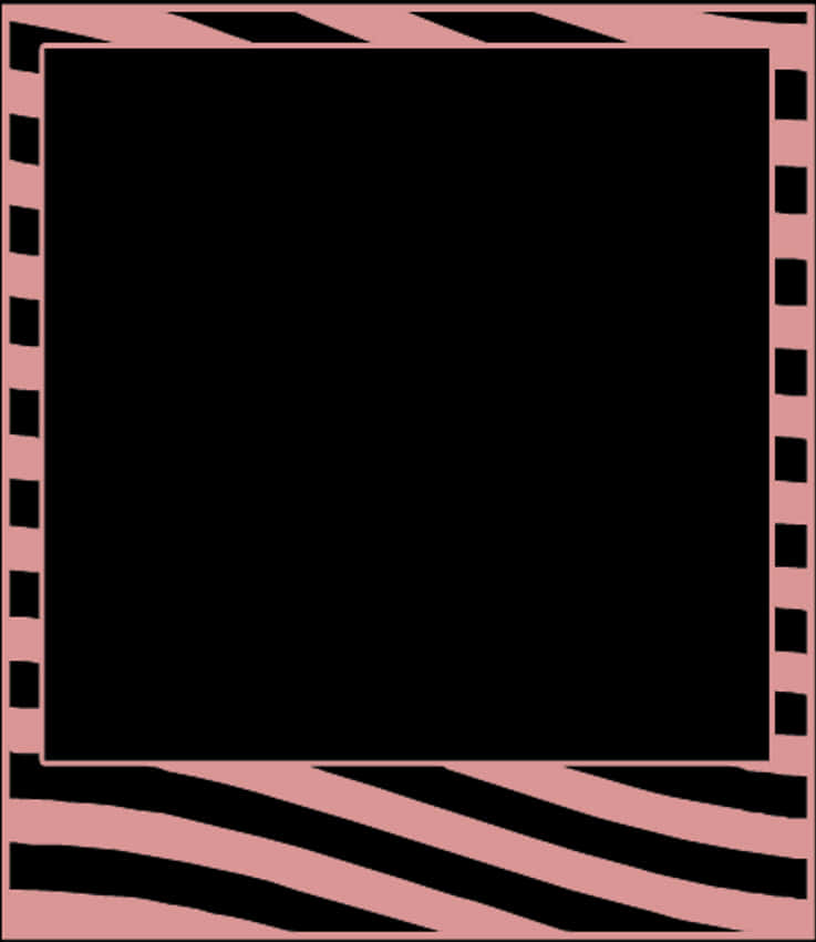 Polaroid Framewith Pink Zebra Stripes