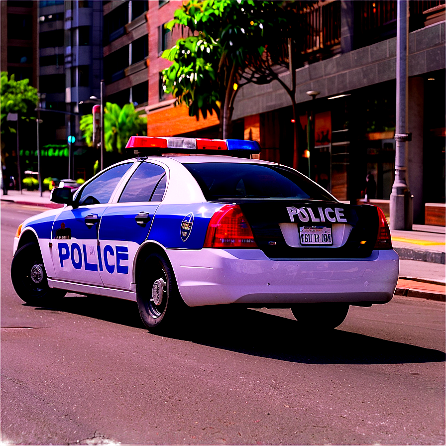 Police Car In The City Png 06132024