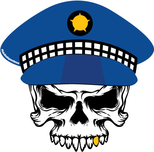 Police Hat Skull Graphic