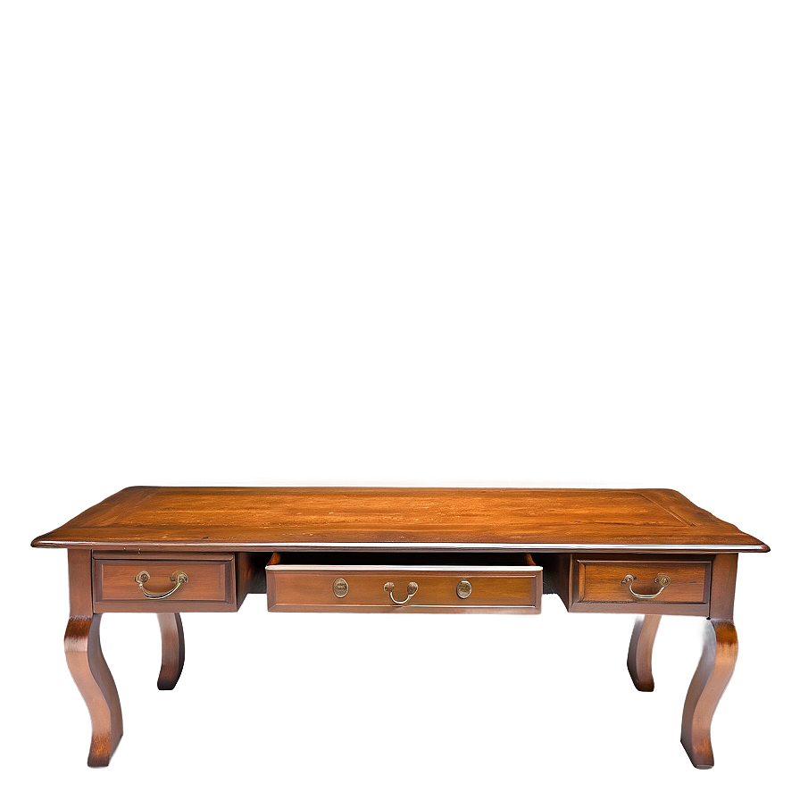 Polished Brown Wooden Desk Png 91