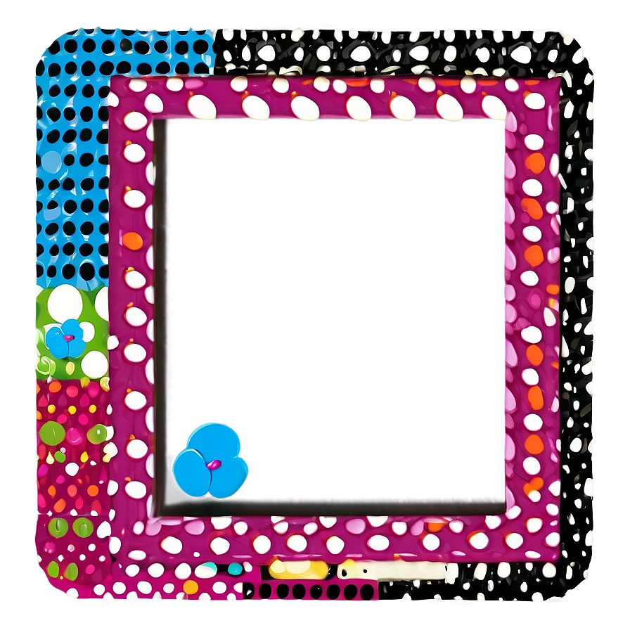 Polka Dot Cute Frame Png 06262024