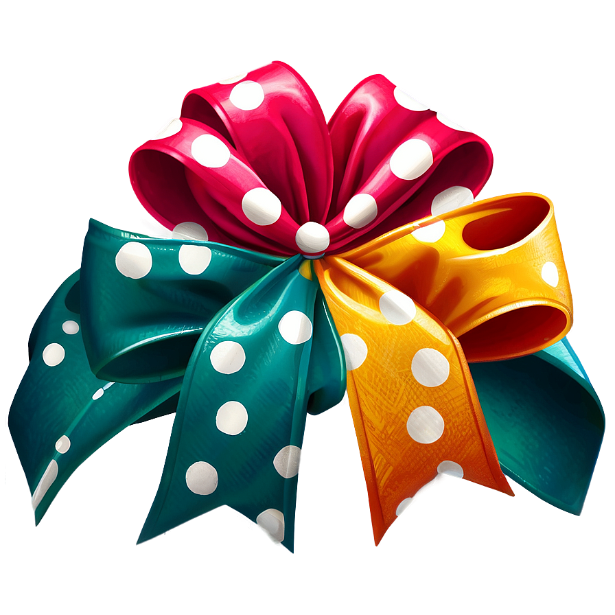 Polka Dot Gift Bow Png 06132024