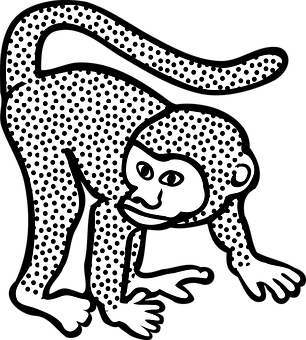 Polka Dot Monkey Illustration