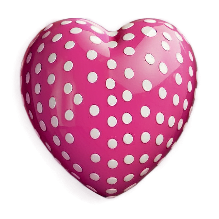 Polka Dot Pink Heart Png Reo36