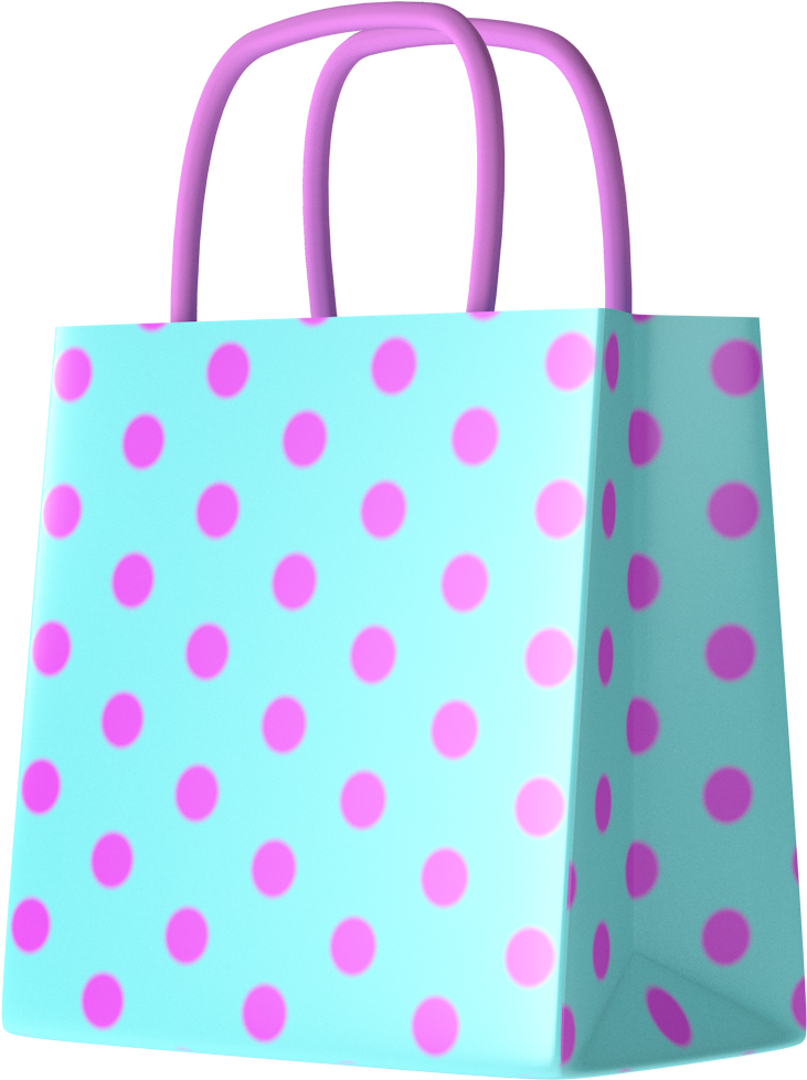 Polka Dot Shopping Bag3 D Render