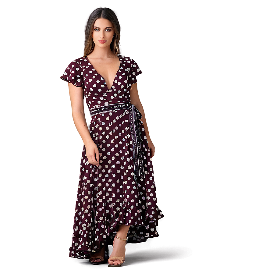 Polka Dot Wrap Dress Png 5