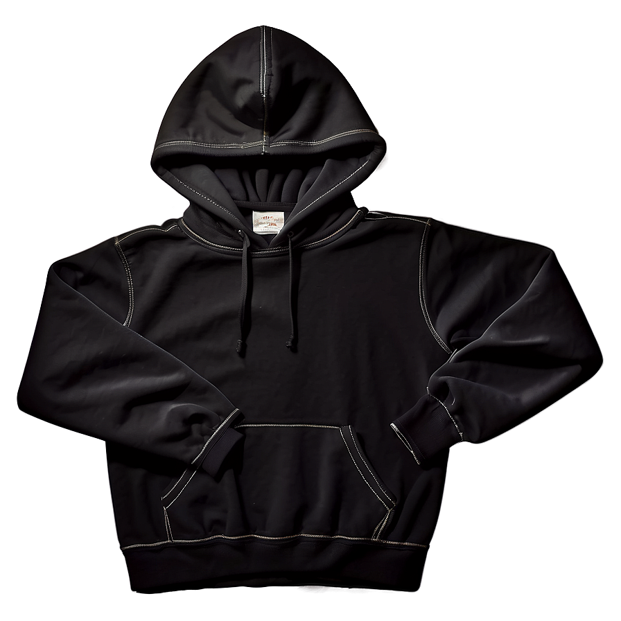 Polyester Black Hoodie Png 30